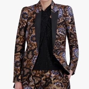 BCBGMAXAZRIA Size Long Sleeve V Neck Printed Blazer Jacket NWT